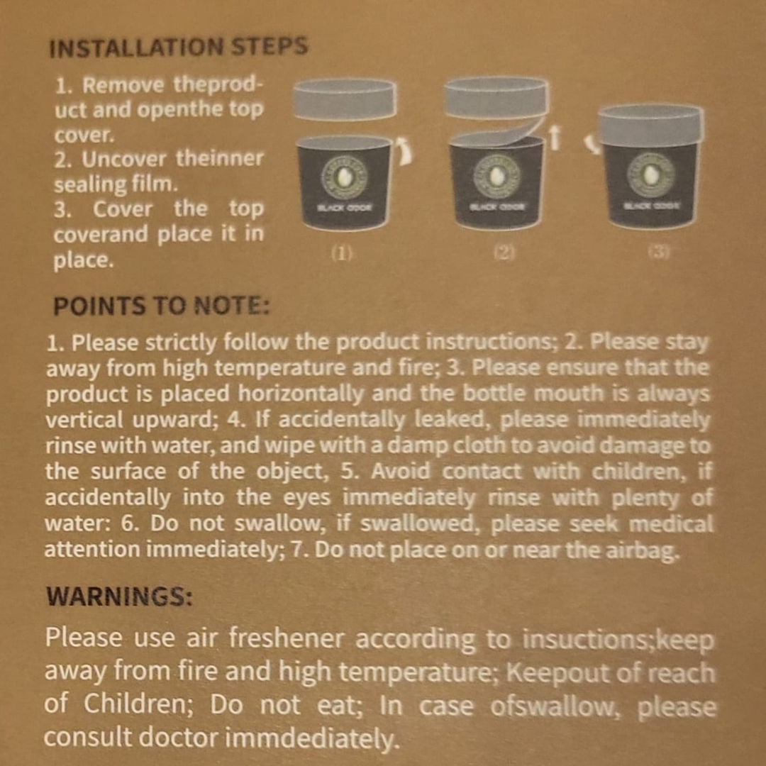 Black Odor Car Fragrance - Lemon