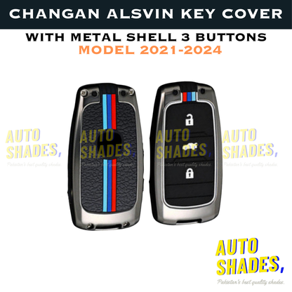 Changan Alsvin Key Cover With Metal Shell 3 Buttons - Model 2021-2024