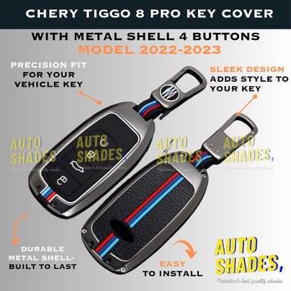 Chery Tiggo 8 Key Cover With Metal Shell 4 Button - Model 2022-2023