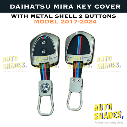 Daihatsu Mira Key Cover With Metal Shell 2 Buttons - Model 2017-2024