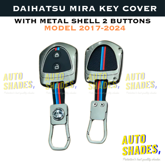 Daihatsu Mira Key Cover With Metal Shell 2 Buttons - Model 2017-2024