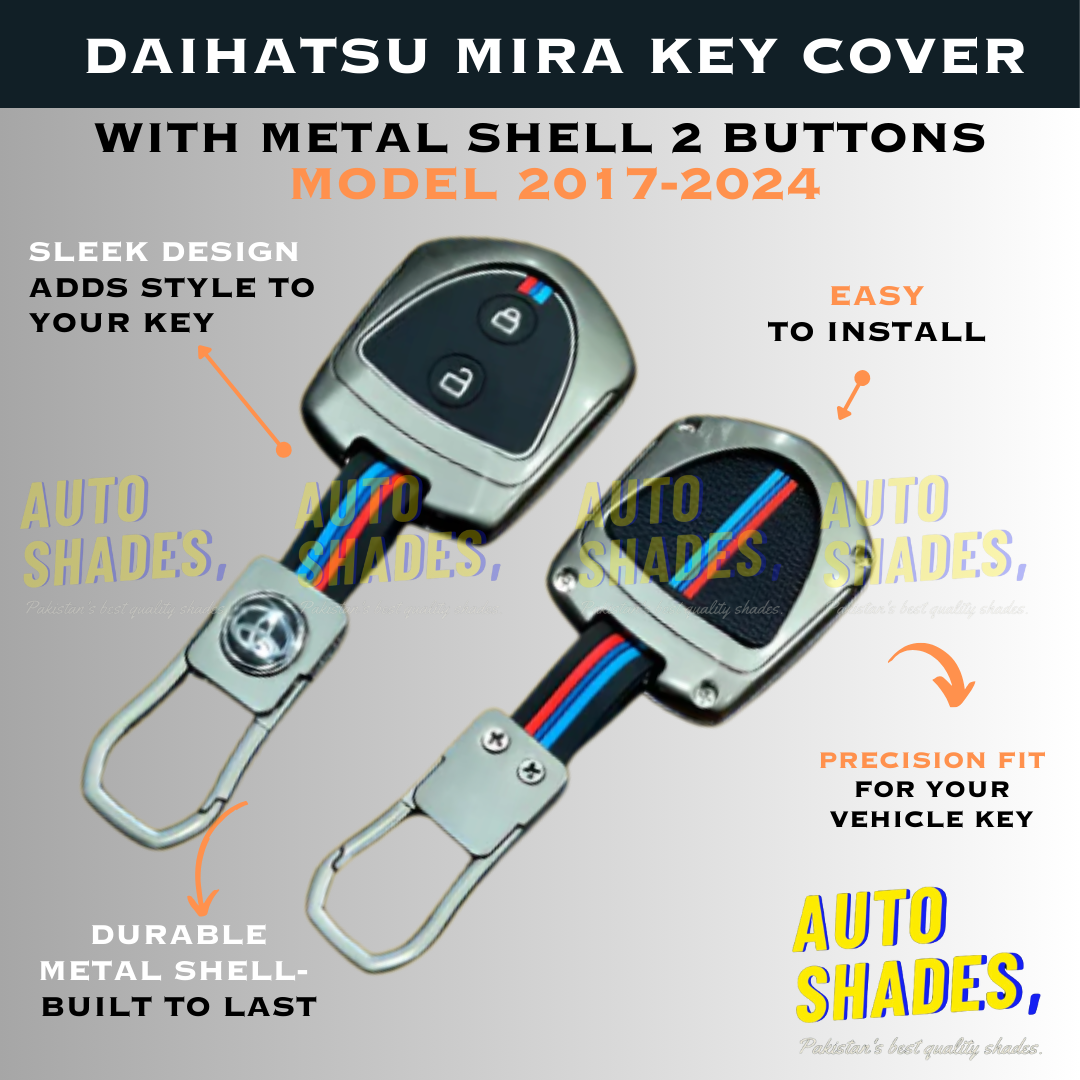 Daihatsu Mira Key Cover With Metal Shell 2 Buttons - Model 2017-2024