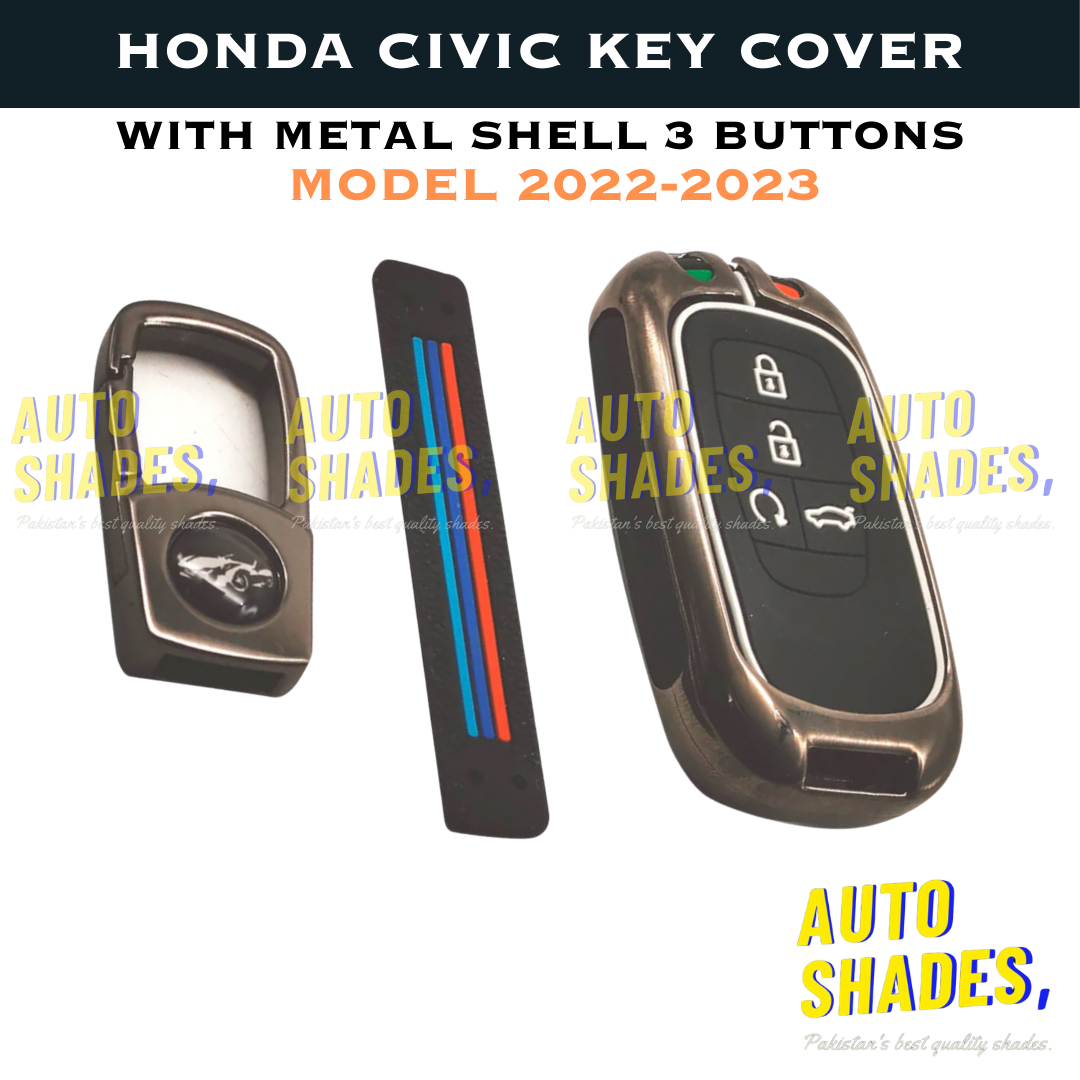 Honda Civic Key Cover With Metal Shell 3 Button - Model 2022-2023