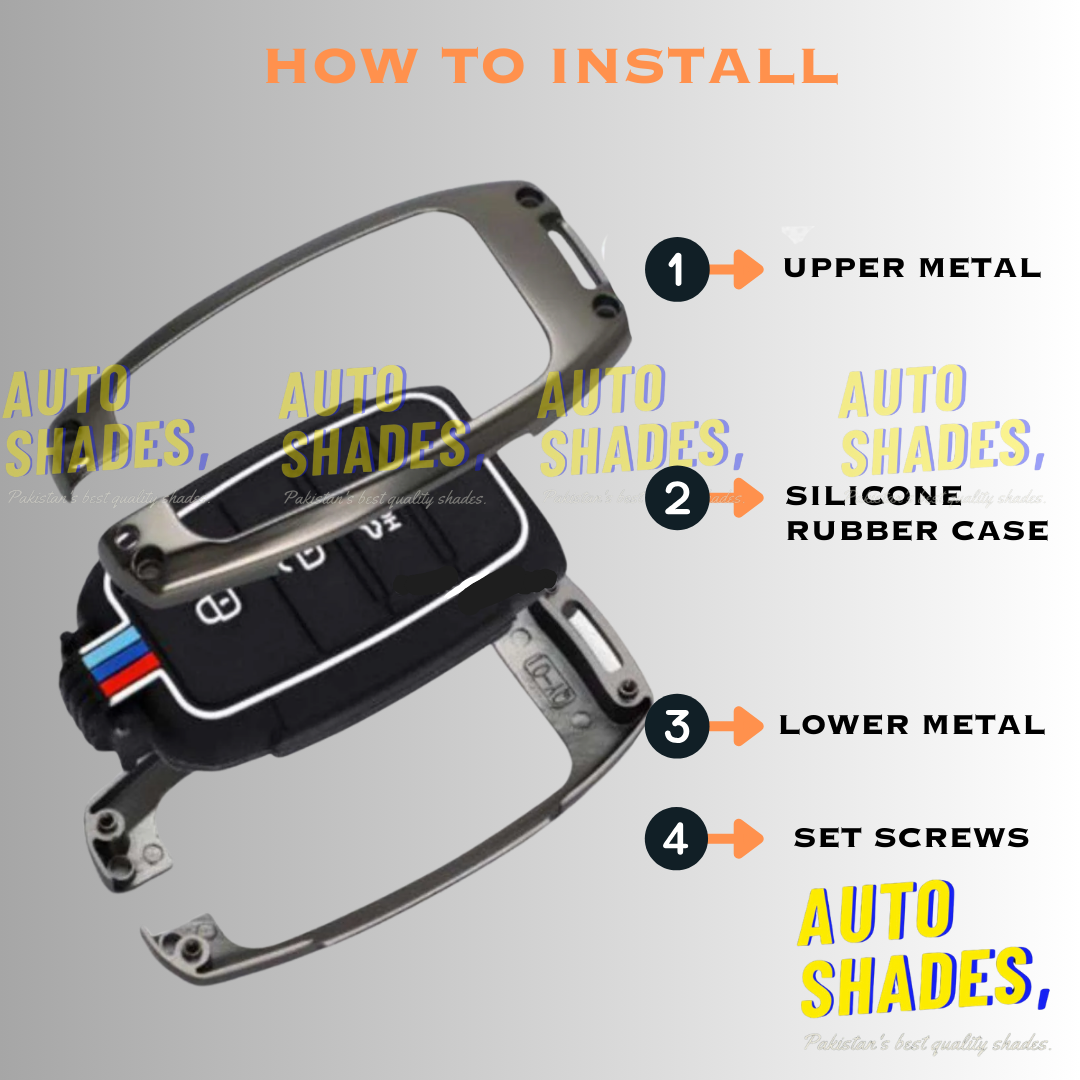 Honda Civic Key Cover With Metal Shell 3 Button - Model 2022-2023