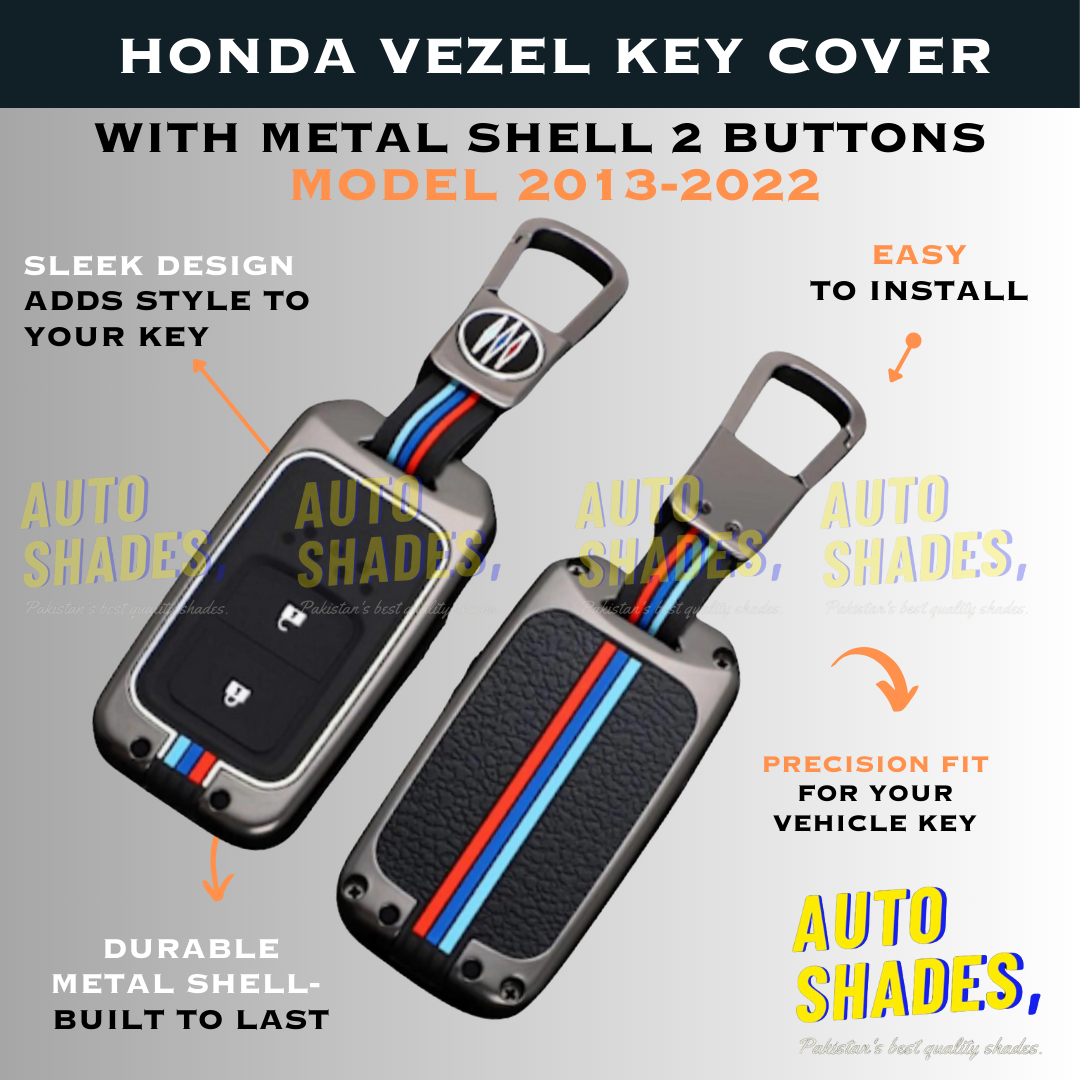 Honda Vezel Key Cover With Metal Shell 2 Buttons - Model 2013-2022
