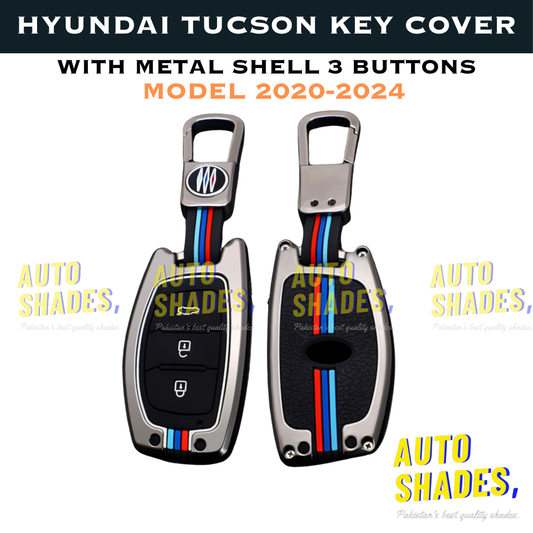 Hyundai Tucson Key Cover With Metal Shell - Model 2020-2024