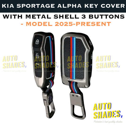 Kia Sportage Alpha Key Cover With Metal Shell 3 Buttons   - Model 2025-Present