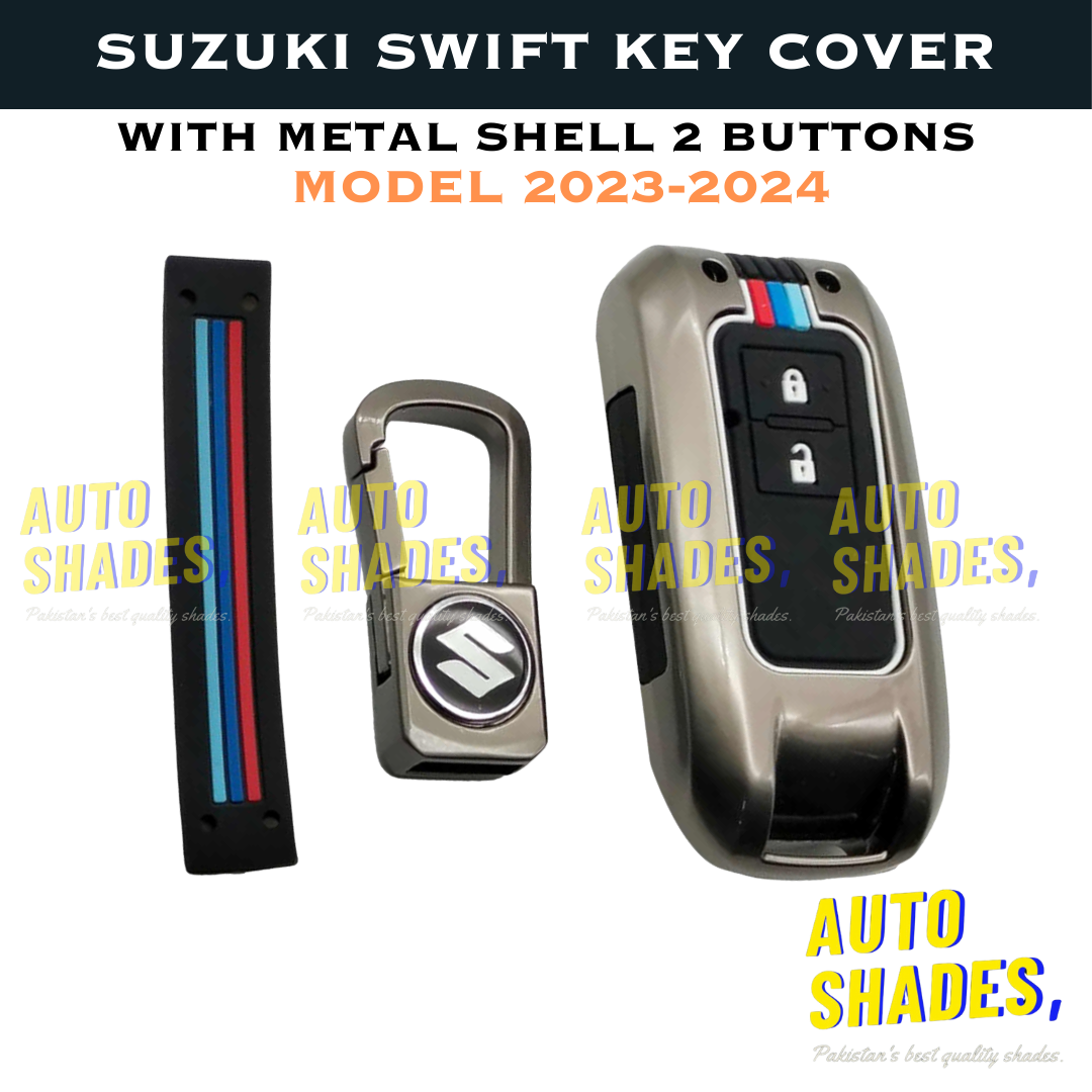 Suzuki Swift Key Cover With Metal Shell 2 Button - Model 2023-2024