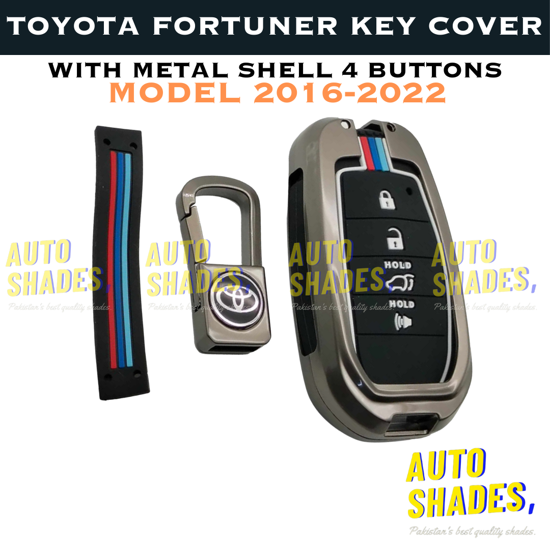 Toyota Fortuner Key Cover With Metal Shell 4 Buttons - Model 2016-2022