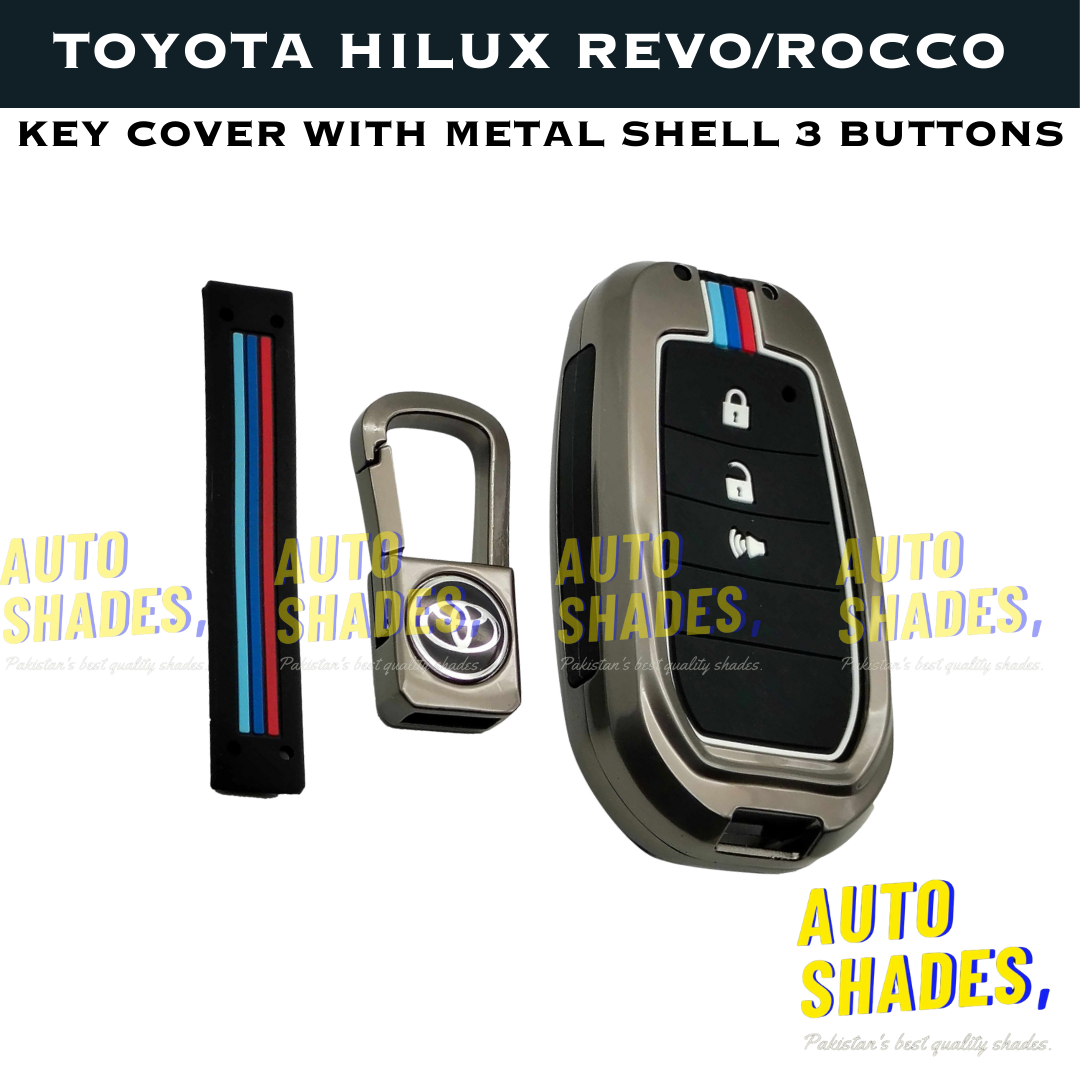 Toyota Hilux Revo/Rocco Key Cover With Metal Shell 3 Buttons