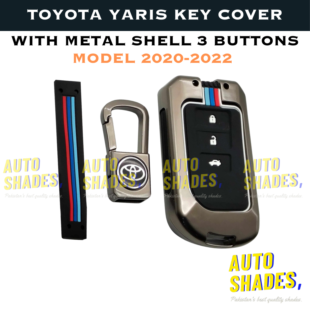 Toyota Yaris Key Cover With Metal Shell - Model 2020-2022