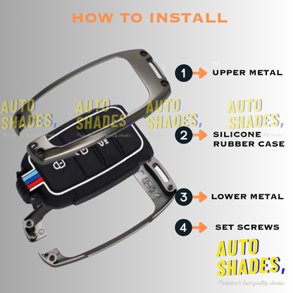 Toyota Hilux Revo/Rocco Key Cover With Metal Shell 3 Buttons