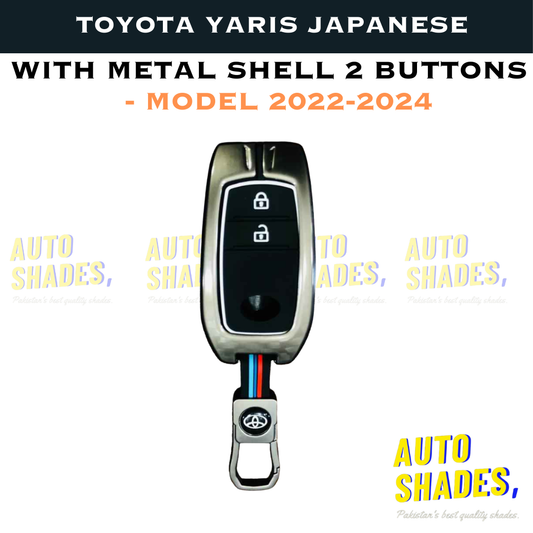 Toyota Yaris Japanese With Metal Shell 2 Buttons - Model 2022-2024