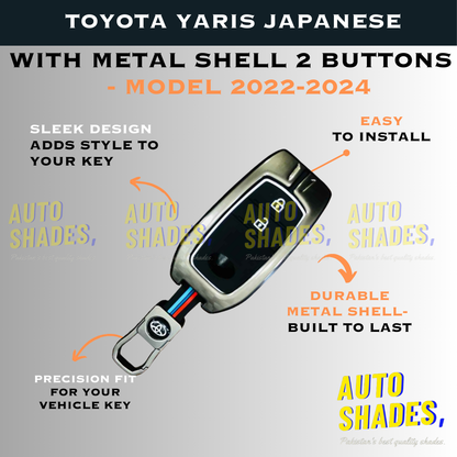 Toyota Yaris Japanese With Metal Shell 2 Buttons - Model 2022-2024