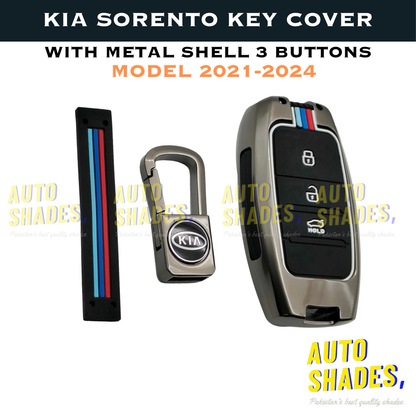 kia Sorento key Cover With Metal Shell 3 Buttons - Model 2021-2024